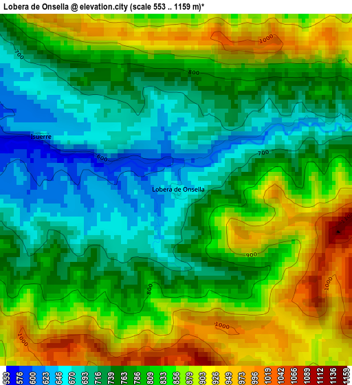 Lobera de Onsella elevation map