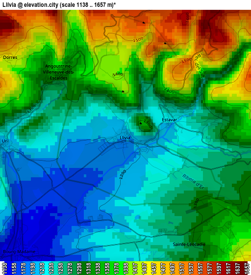 Llívia elevation map