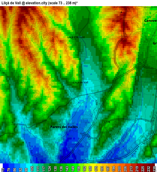 Lliçà de Vall elevation map