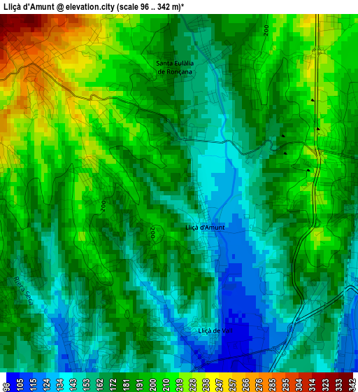 Lliçà d'Amunt elevation map