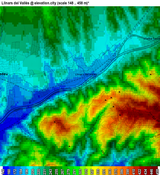 Llinars del Vallès elevation map