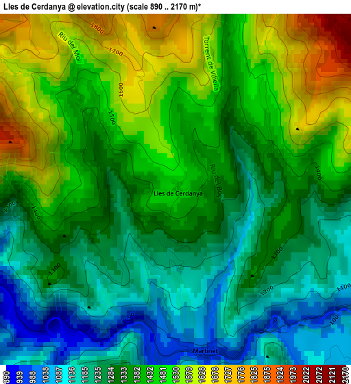 Lles de Cerdanya elevation map