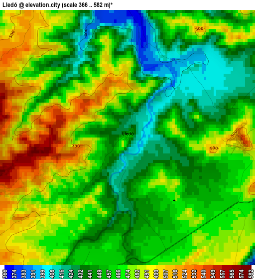 Lledó elevation map