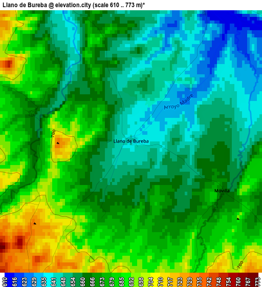 Llano de Bureba elevation map