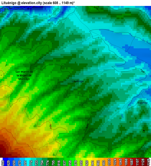 Lituénigo elevation map