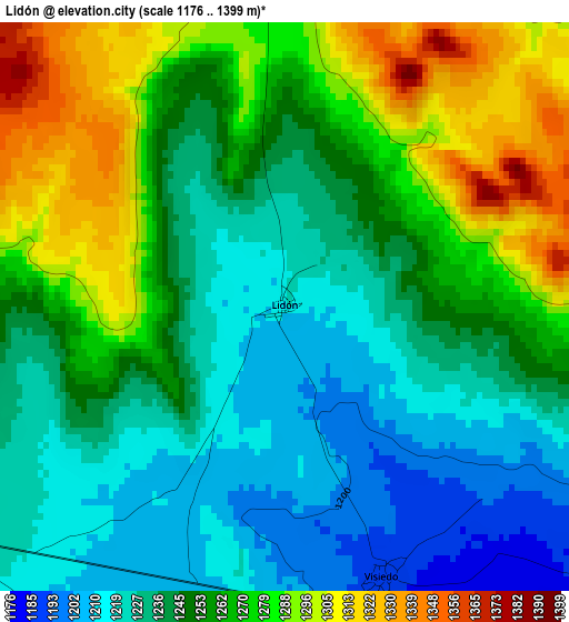 Lidón elevation map