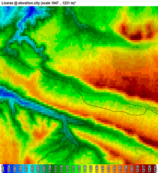 Liceras elevation map