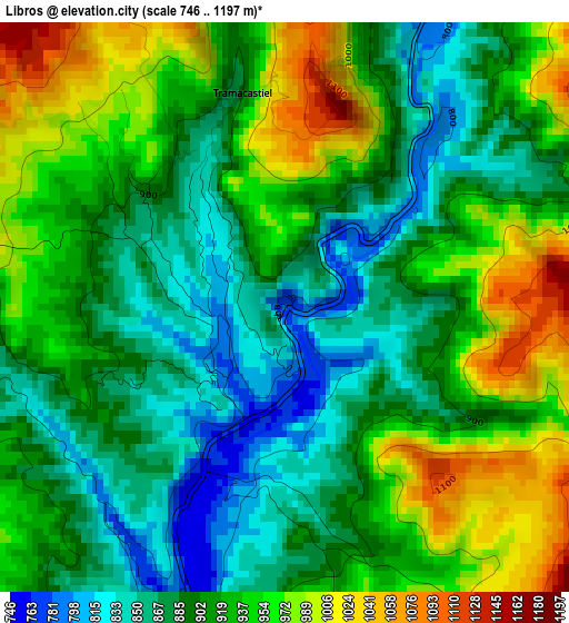 Libros elevation map