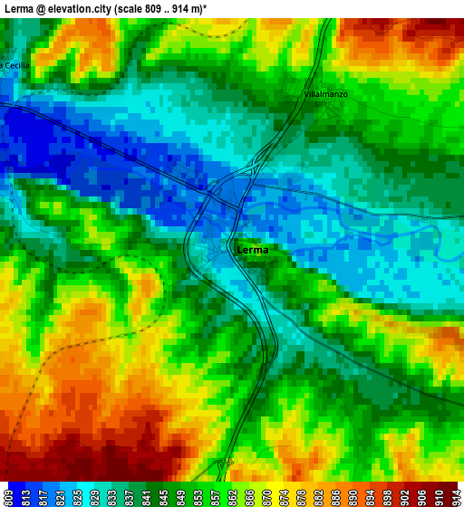 Lerma elevation map