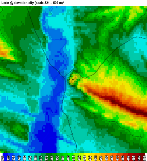 Lerín elevation map