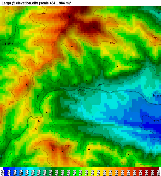 Lerga elevation map