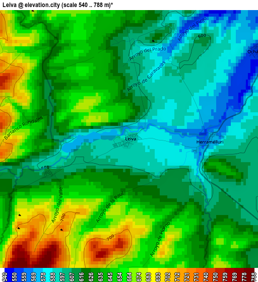 Leiva elevation map