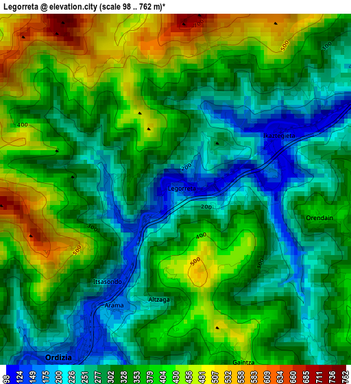 Legorreta elevation map