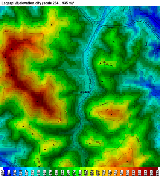 Legazpi elevation map