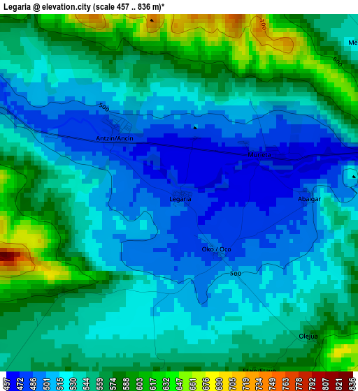 Legaria elevation map