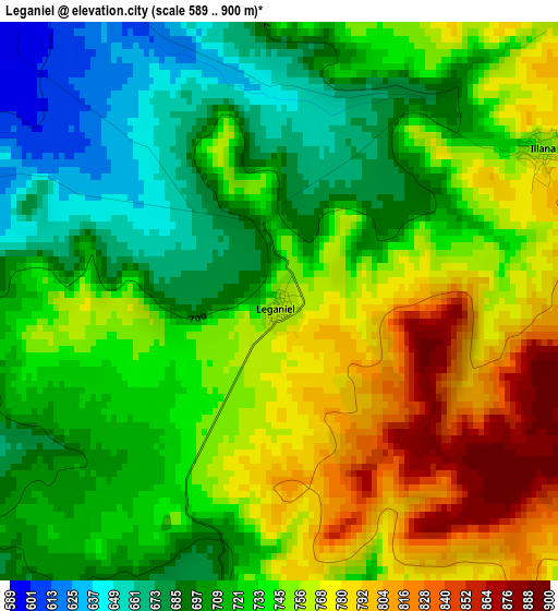 Leganiel elevation map