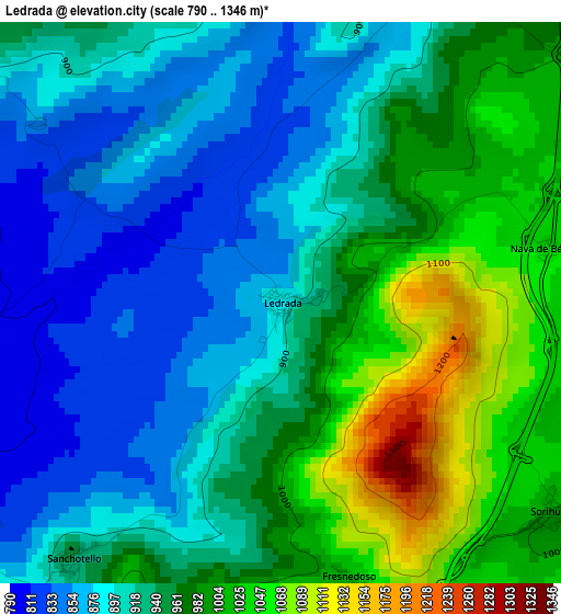 Ledrada elevation map