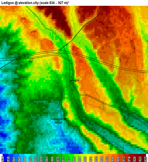 Ledigos elevation map