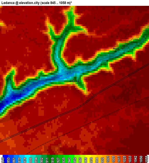 Ledanca elevation map