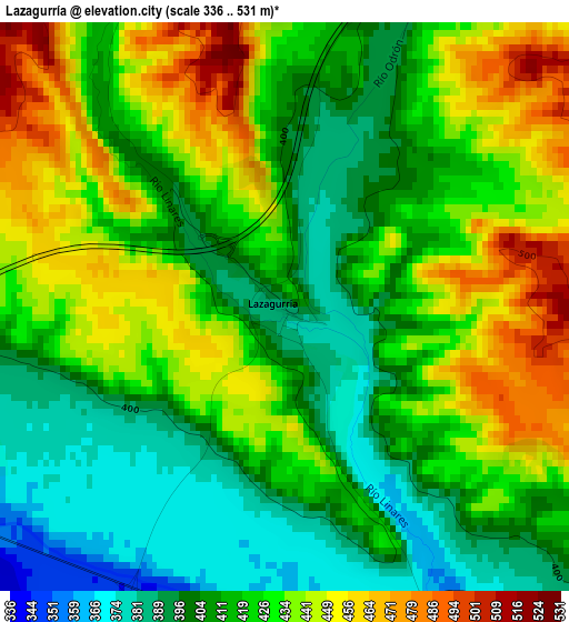 Lazagurría elevation map