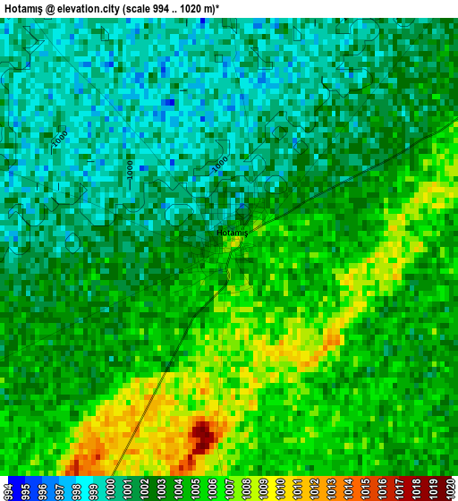 Hotamış elevation map