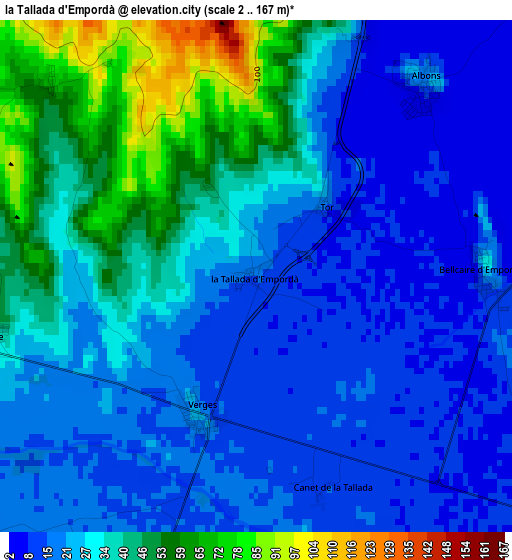 la Tallada d'Empordà elevation map