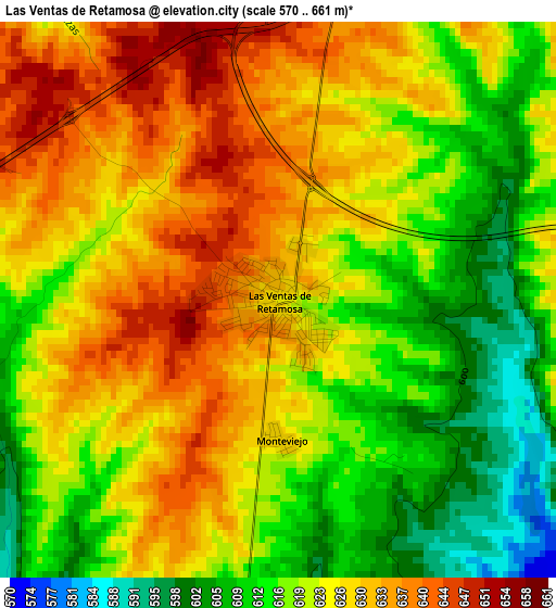 Las Ventas de Retamosa elevation map