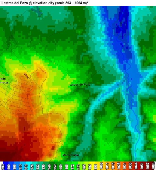 Lastras del Pozo elevation map