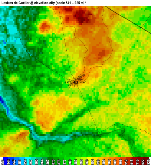 Lastras de Cuéllar elevation map