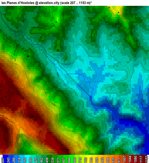 les Planes d'Hostoles elevation map