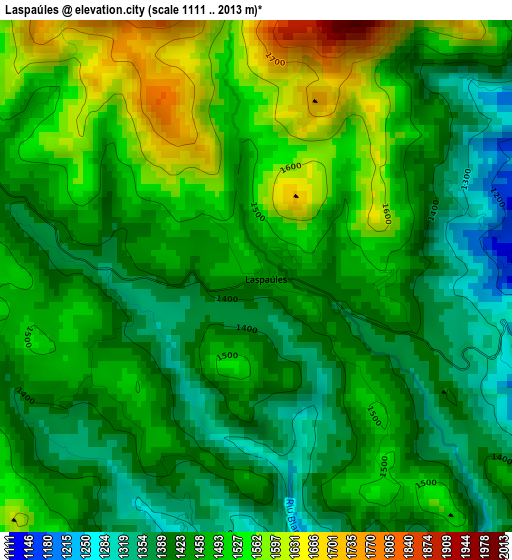 Laspaúles elevation map