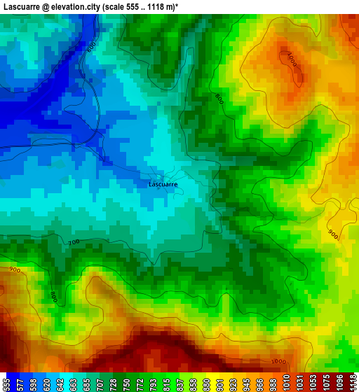 Lascuarre elevation map