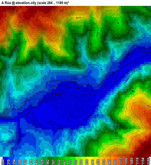 A Rúa elevation map