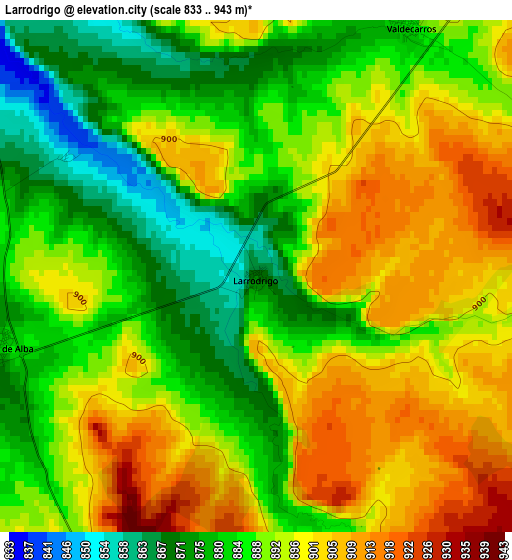 Larrodrigo elevation map