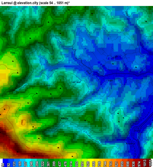 Larraul elevation map