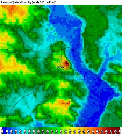 Larraga elevation map