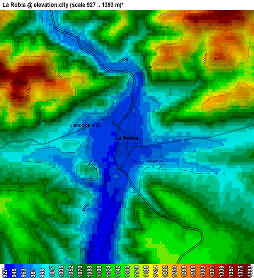 La Robla elevation map