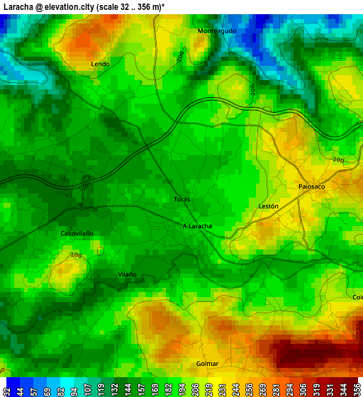 Laracha elevation map