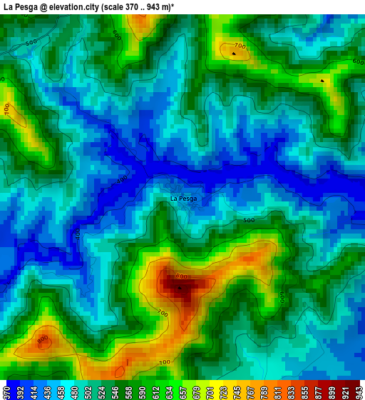 La Pesga elevation map