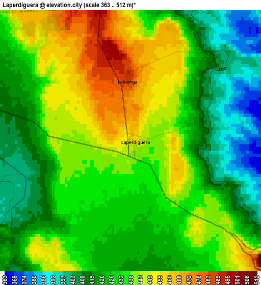 Laperdiguera elevation map