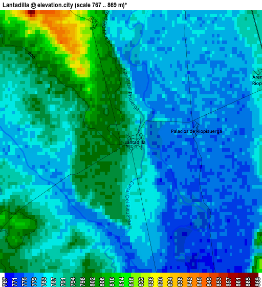 Lantadilla elevation map