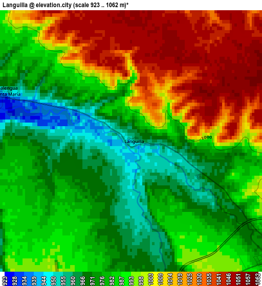 Languilla elevation map