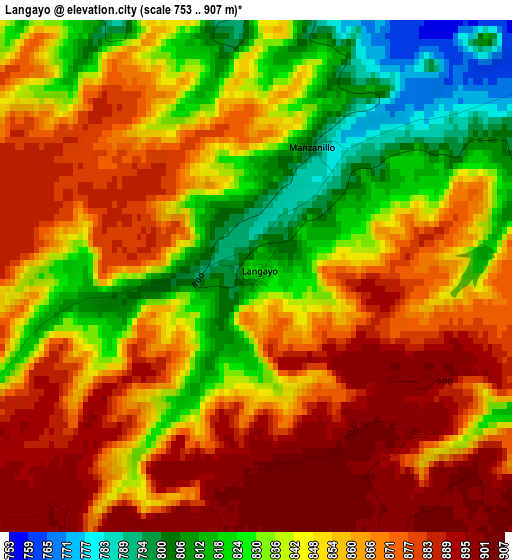 Langayo elevation map