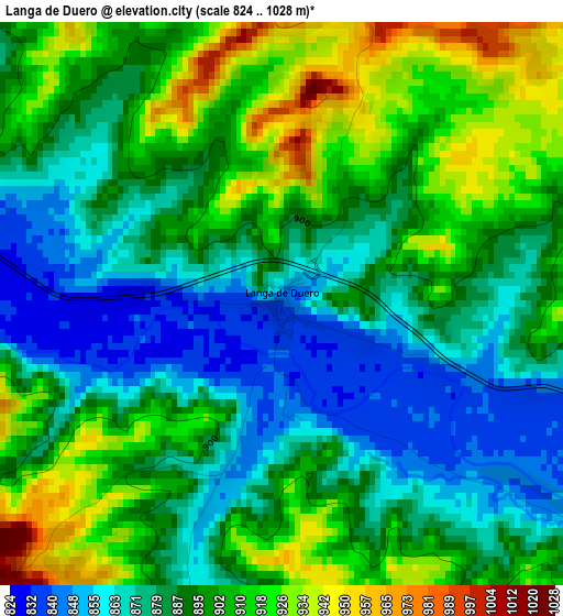 Langa de Duero elevation map