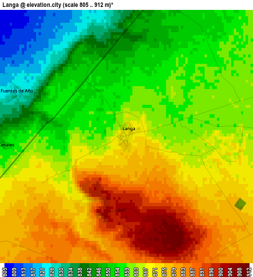 Langa elevation map