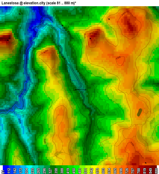 Lanestosa elevation map