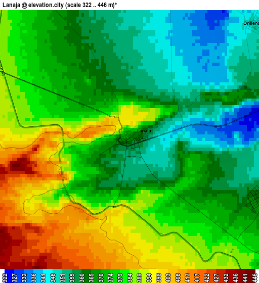 Lanaja elevation map