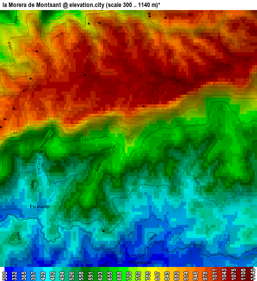 la Morera de Montsant elevation map