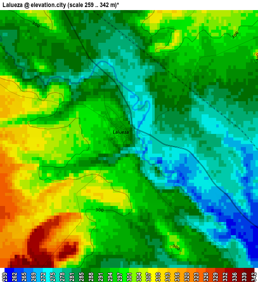 Lalueza elevation map