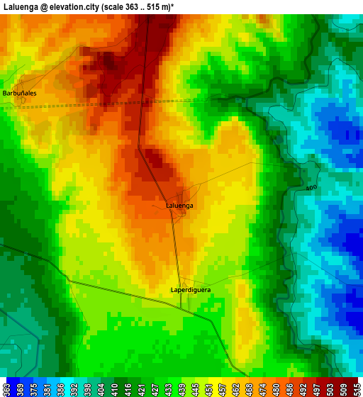 Laluenga elevation map